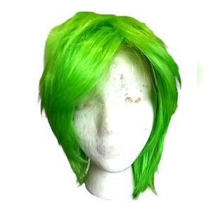 Green Synthetic Cosplay Wig